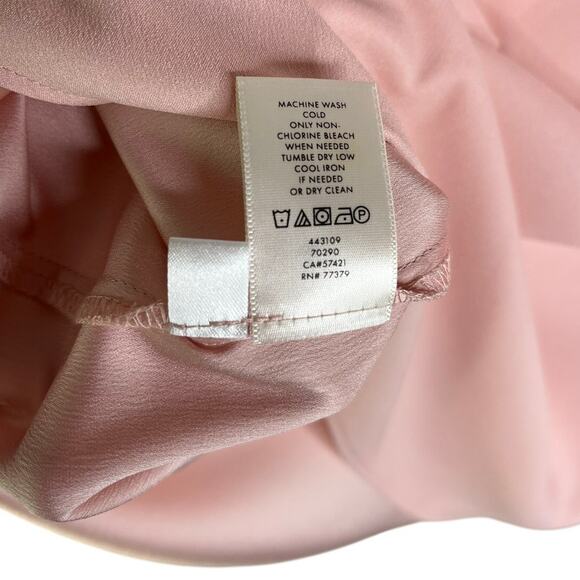Ann Taylor Blouse Women Medium Pink Puff Ruffled Long Sleeves Classy Classic Top - Picture 9 of 10